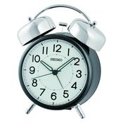 seiko quartz bedside black bell alarm clock image