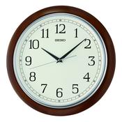 seiko quartz wooden brown sweep second hand wall clock