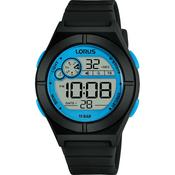 lorus 100m swim safe digital black and blue watch
