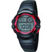 lorus black digital watch with back light