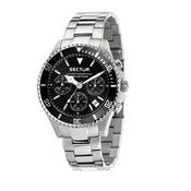 sector  230 43mm chronograph black dial bracelet  watch image