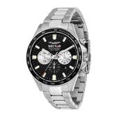 sector 230 43mm chr black dial stainless steel bracelet