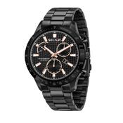 sector chronograph black dial black ip plated watch image