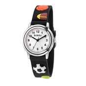 kikou kids hobby 28mm  white dial black strap watch