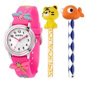 kikou hobby 28mm  white dial fuchsia pvc strap image