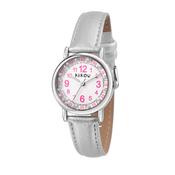 kikou kids mademoiselle 28mm  white dial silver strap watch