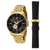 maserati sfida 44mm aut bk with diamond dial yg bracelet+bk s image