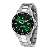 maserati competizione 43mm 3h green dial ss bracelet