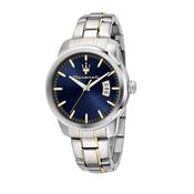 maserati succeso 42mm 3h blu+gun dial stainless steel+yg bracelet