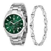 maserati attrazione 43mm mlt green dial ss bracelet+jewel