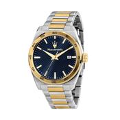 maserati velocita 41mm 3h blue dial stainless steel+yg bracelet