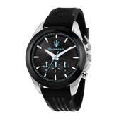 maserati traguardo 43mm chrono black dial black strap image
