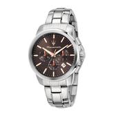 maserati successo 42mm chrono brown dial stainless steel bracelet