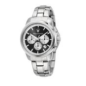 maserati successo 42mm chrono blk/wil dial stainless steel bracelet
