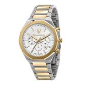maserati stile 45mm chro w/silver dial br ss+yg