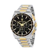 maserati velocita 43mm chrono black dial yg+stainless steel bracelet