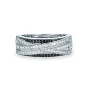 pave set, three row crossover ring, size 54 image