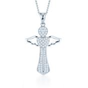 sterling silver angel pendant. image