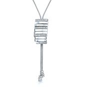 stylish silver and cz pendant