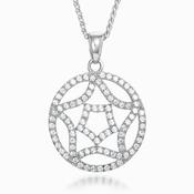 a fine zirconia halo with stylistic star in 925 sterling silver image