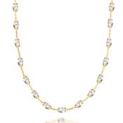 libero 66cm gold plated necklace with silver beads image