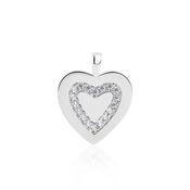 real effect silver heart stoneset pendant image