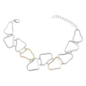 real effect pebble shaped silver &amp; gold bracelet image