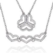 real effect three heart stone set pendant image