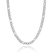 sterling silver 20" 5+1 figaro chain necklace
