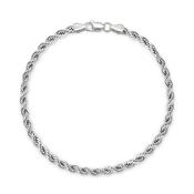 sterling silver solid rope bracelet thick guage