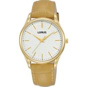 lorus quartz ladies gold plated white dial strap watch