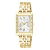 lorus quartz ladies gold plated white dial bracelet watch image