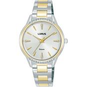 lorus quartz ladies two tone white dial bracelet watch image