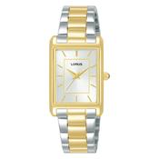 lorus quartz ladies two tone yellow stainless steel white dial bracelet watch