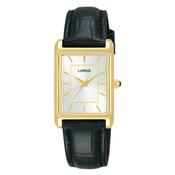 lorus quartz ladies gold plated white dial strap watch
