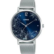 lorus ladies  floral pattern dial on  stainless steel mesh bracelet watch image