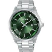 lorus quartz gents stainless steel green dial bracelet watch