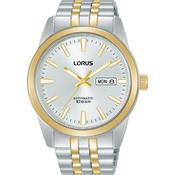 lorus automatic gents two tone white dial bracelet watch