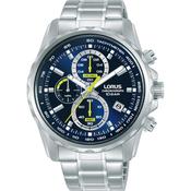 lorus quartz chronograph gents stainless steel blue dial bracelet watch
