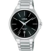 lorus quartz gents stainless steel black dial bracelet watch