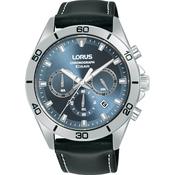 lorus quartz chronograph gents stainless steel black dial bracelet watch