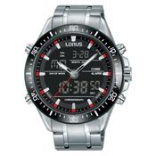 lorus duo time gents stainless steel bracelet watch image