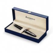 waterman - car�ne fountain pen black with silver trim, medium nib image