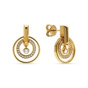 jette earrings silver 925 yellow gold plate with cubic zirconia image