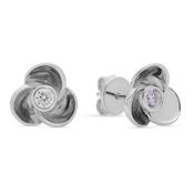 jette earrings silver 925 rhodium plated with cubic zirconia 1x1cm image