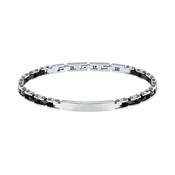 sector jewels ceramic bracelet with black ceramic and shiny ss tag 22cm