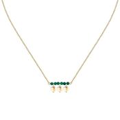 talismani necklace heart steel agat grn yellow gold plated 40+5cm