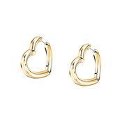 morellato 18k gold plated creole earring heart stainless steel yg 2.65cm