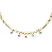 morellato 18k gold plated poetica necklace +colorful crystals 38+7cm image