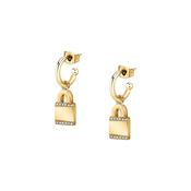 morellato 18k gold plated mascotte earrings  lock charm wh crys image